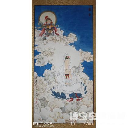 中国画家协会理事段伟的工笔人物画《观世音》作品 类别: 国画人物作品